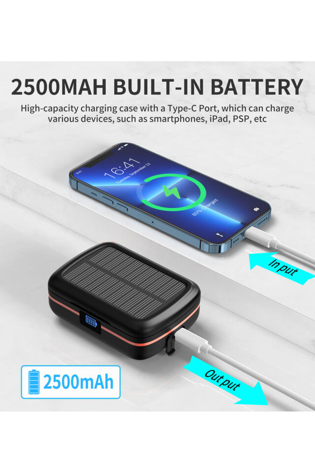 Choetech Güneş Enerjili, Suya Dayanıklı, Gürültü Engelleme Özellikli Tws Kulaklık