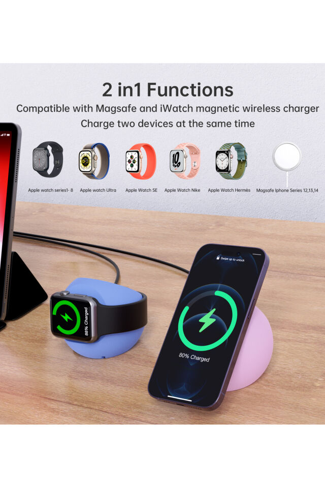 2'si 1 arada iPhone ve iWatch Silikon Standı (H050)
