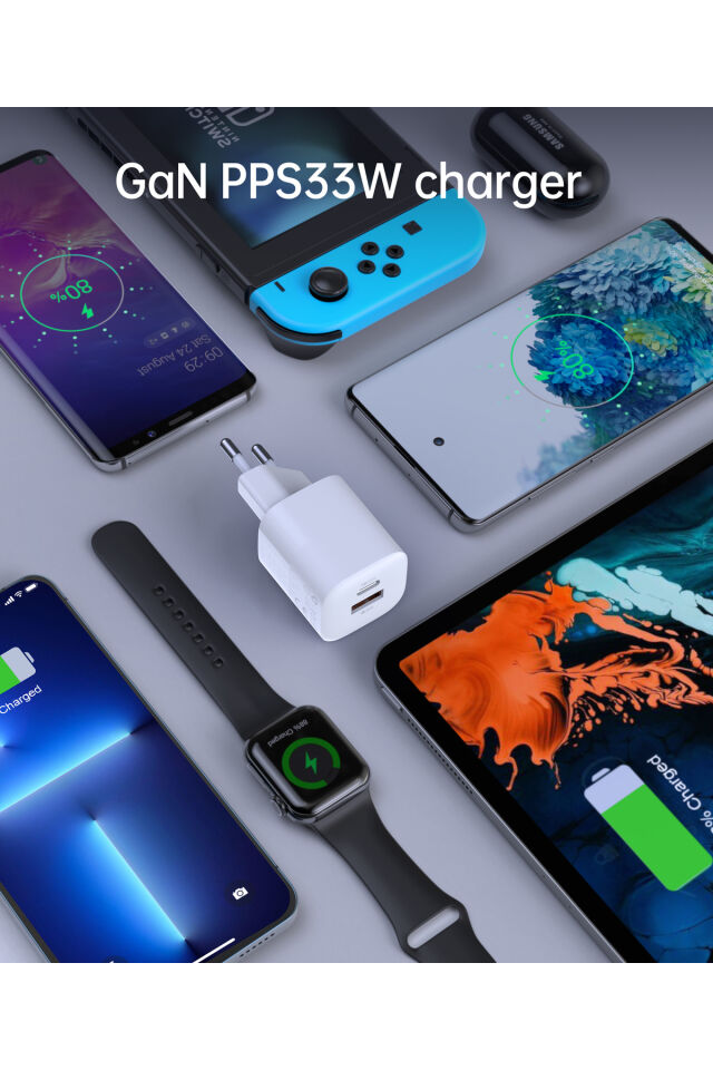 Choetech A C Çift Portlu 33w Hızlı Duvar Şarj Cihazı/Adaptörü (PD5006)