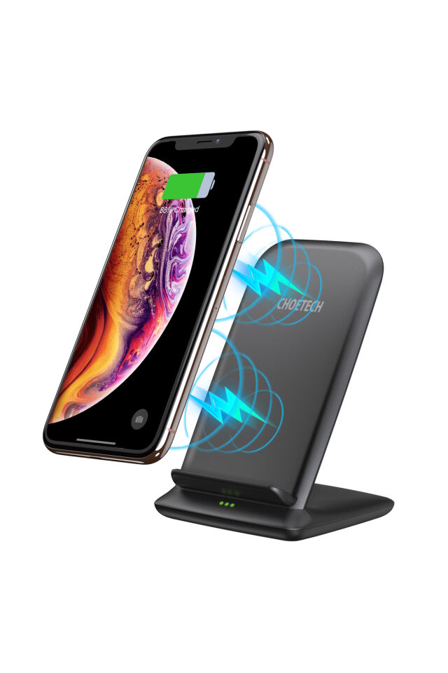 Choetech 15W Çift Bobinli Hızlı Kablosuz Şarj Standı (T555-F)