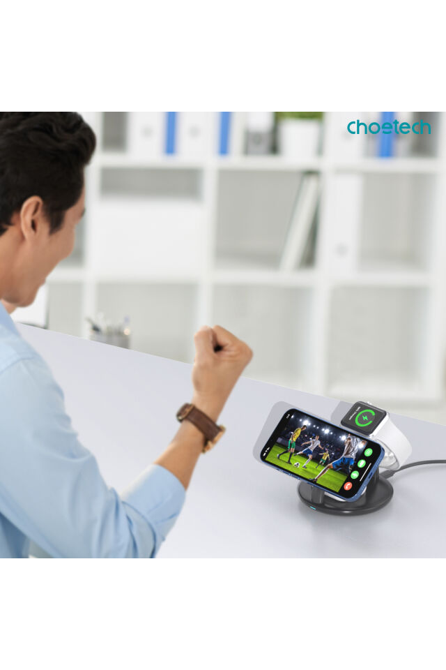 Choetech 15w 3'ü 1 Arada Manyetik Kablosuz Şarj Standı (T587-F)