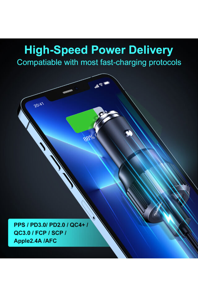 Choetech 63W Çiftli Araç Şarj Cihazı (XCC0010)