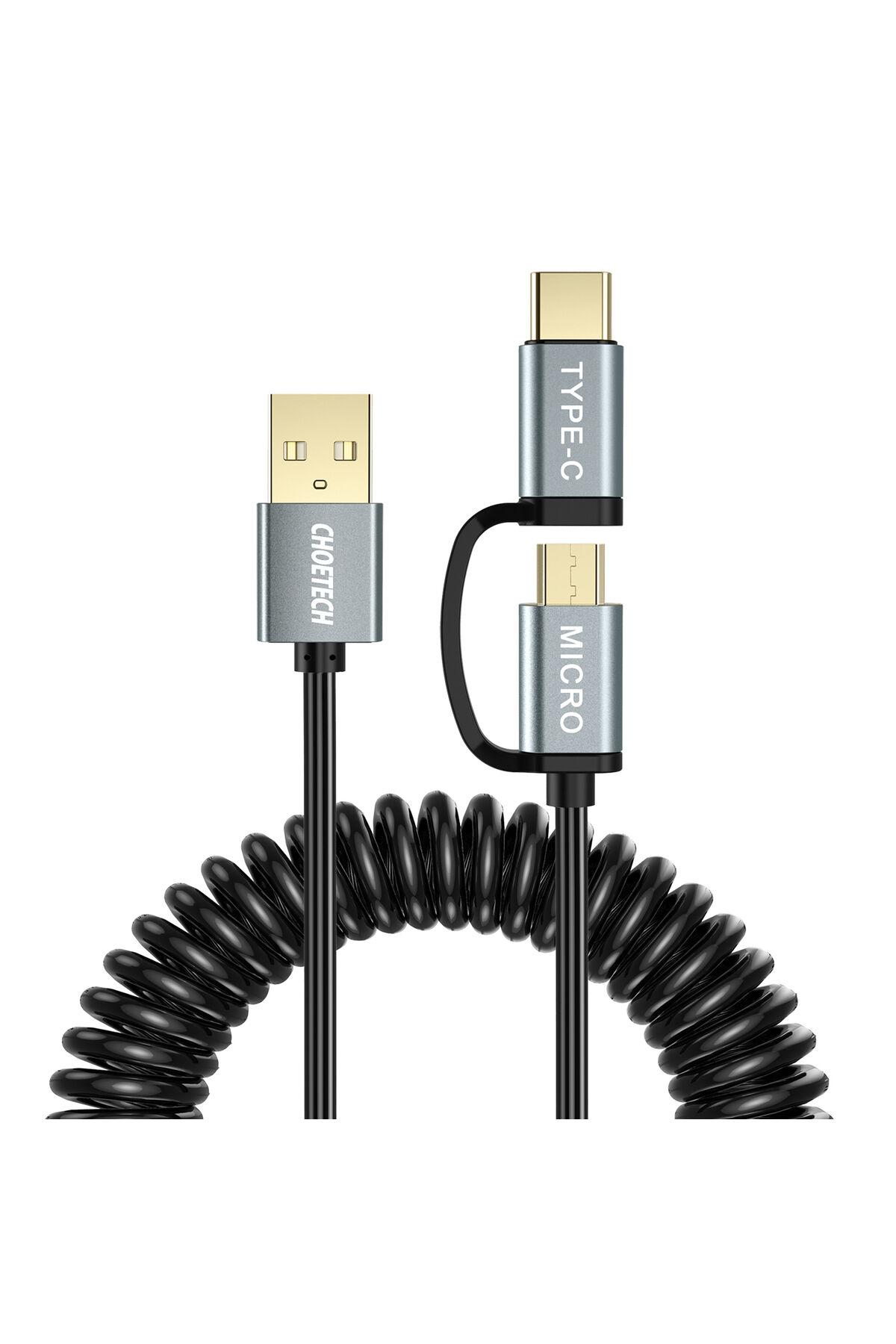 Choetech 2'si 1 Arada USB A'dan USB C'ye +Mikro USB Kablosu 1.2m ( XAC-0012-101/102)