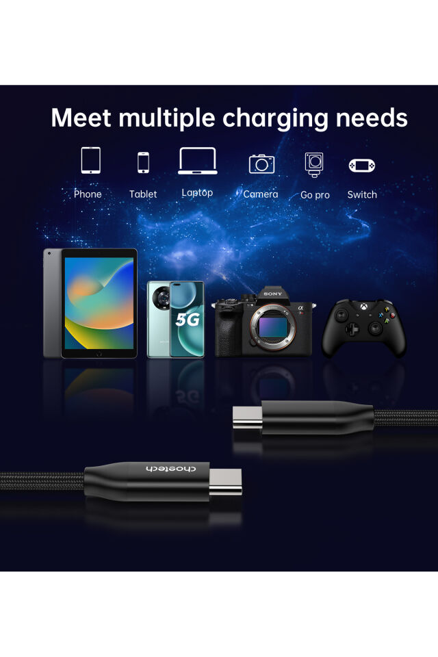 Choetech Usb-c'den Usb-c'ye Şarj Kablosu (XCC-1035)